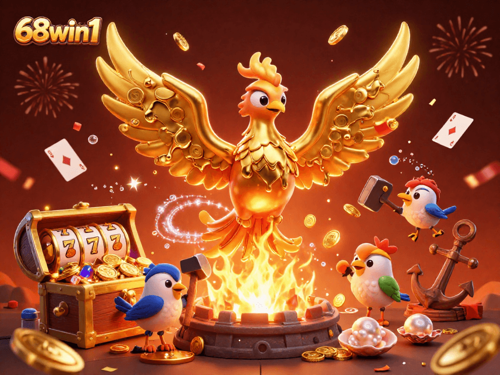 Experience thrilling wins with 68win1 in a vibrant casino scene bursting with golden rewards.