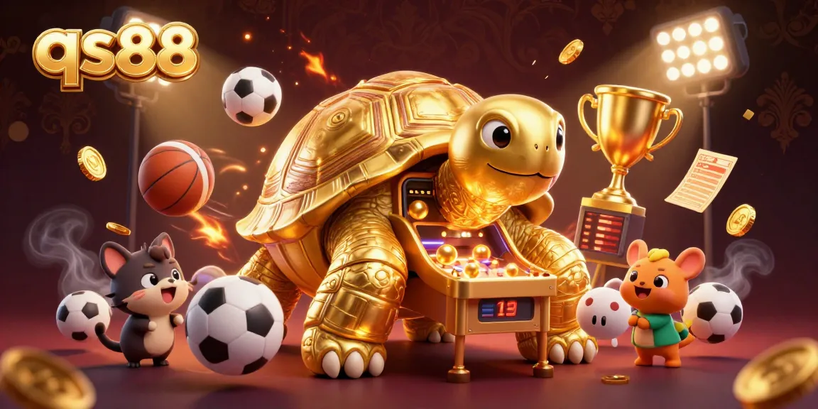 Experience thrilling gaming adventures with qs88 featuring a golden tortoise pinball machine and vibrant sports elements.