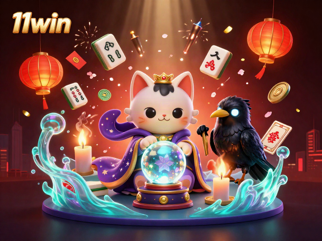 Experience thrilling gameplay with 11win's vibrant 3D casino illustration featuring mystical characters and engaging elements.