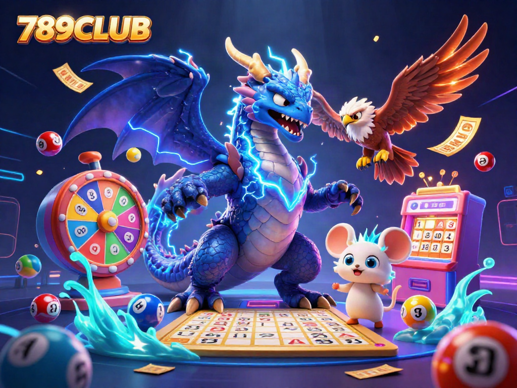 Experience thrilling action with 789CLUB's dynamic casino games featuring vibrant lottery elements.