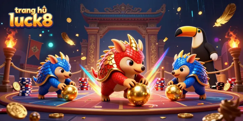 Engaging gameplay at trang chủ luck8 with dynamic pangolin characters in a casino setting.