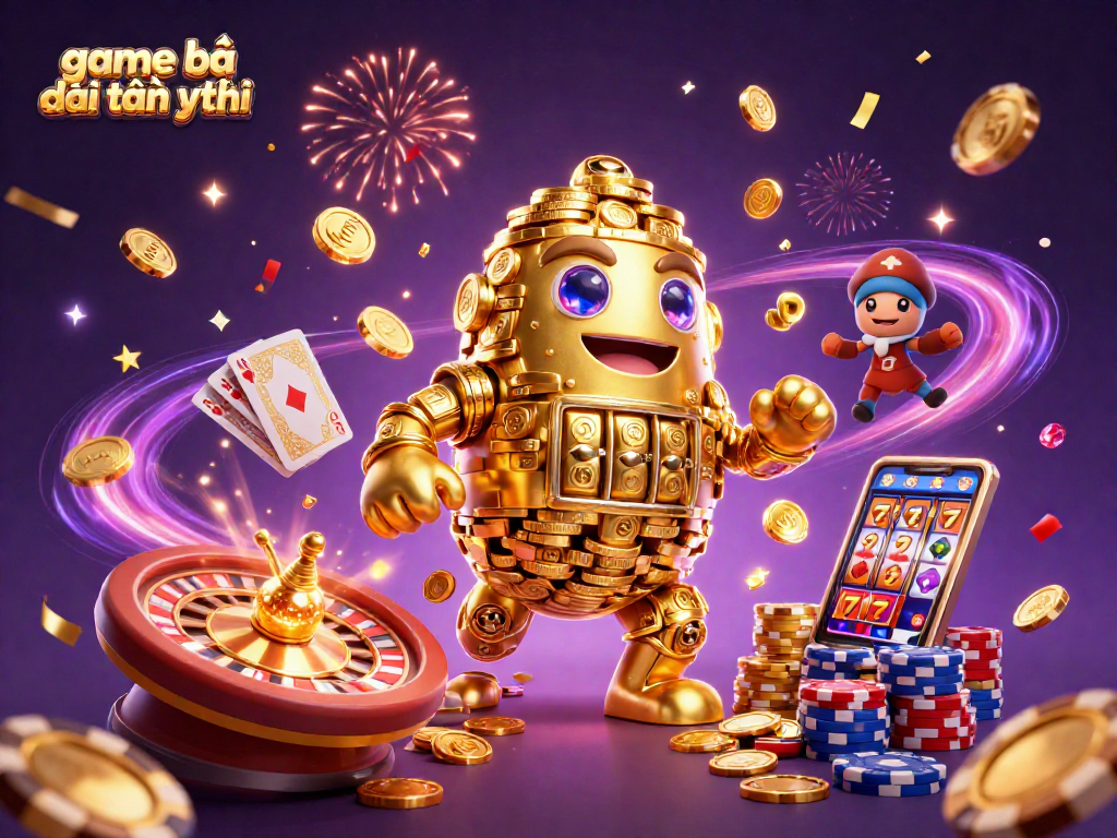 Play exciting games at game bài đổi thưởng uy tín with this vibrant 3D illustration of gambling excitement.