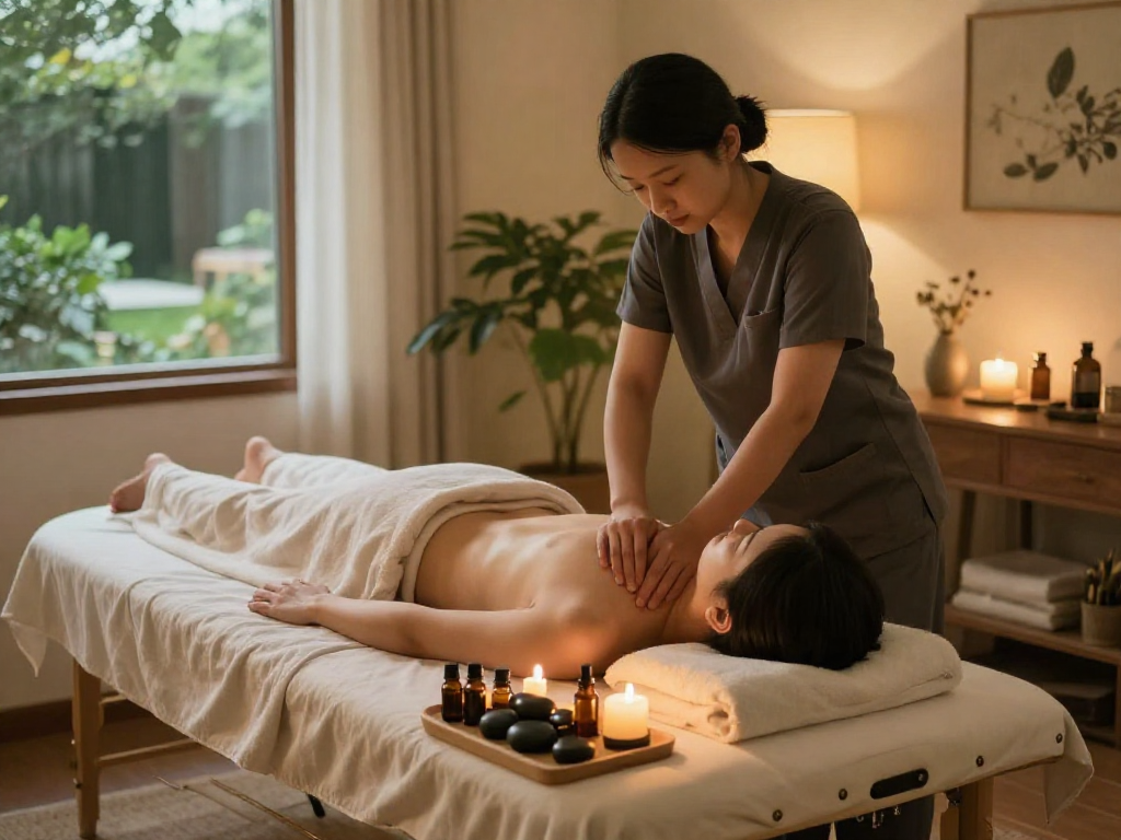 수원출장마사지 providing a relaxing home massage with skilled therapist and soothing ambiance.