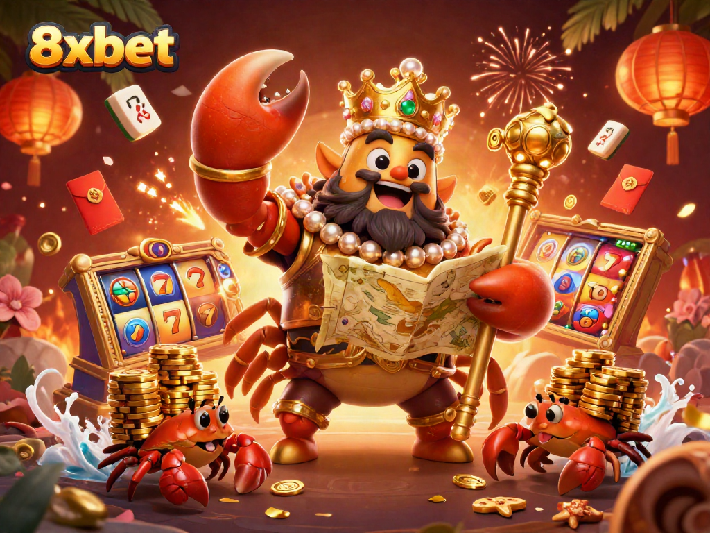 Play with 8xbet in a vibrant casino landscape with rich elements of luck and strategy.