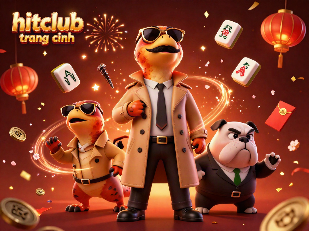 Experience the thrill of hitclub trang chính with 3D characters entering a VIP casino lounge.