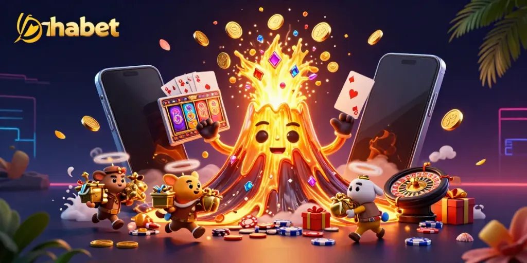 Play at thabet with thrilling casino experiences featuring a treasure volcano and animated games.