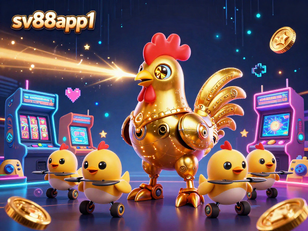 Engage with sv88app1 and enjoy an electrifying gaming experience featuring a golden rooster robot