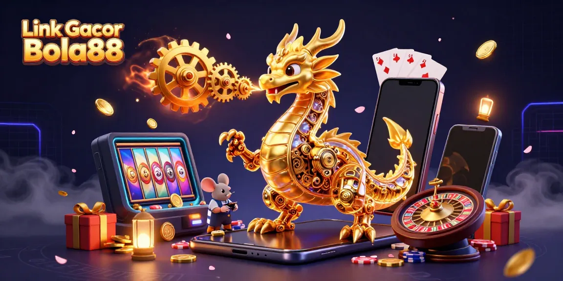 Engage with the exciting Link Gacor Bola88 through mesmerizing golden dragon and dynamic gaming elements.
