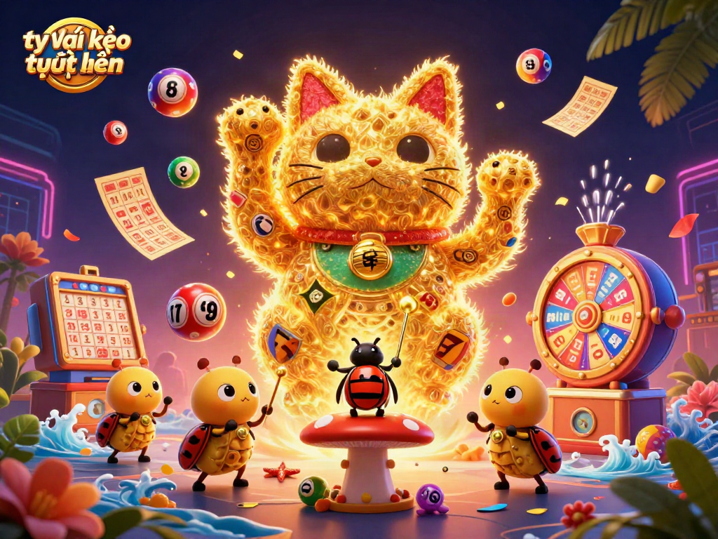 Engage with tỷ lệ kèo trực tuyến through a vibrant illustration showcasing exciting casino elements.