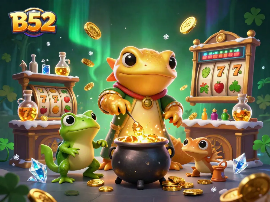 B52 slots theme, featuring alchemists and jackpots, delivering rich casino vibes