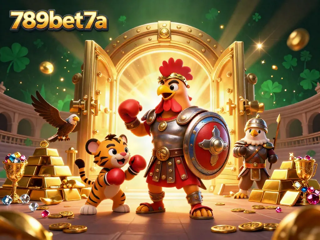 Engage in thrilling gameplay at 789bet7a with a dynamic 3D representation featuring gold treasures and iconic characters.