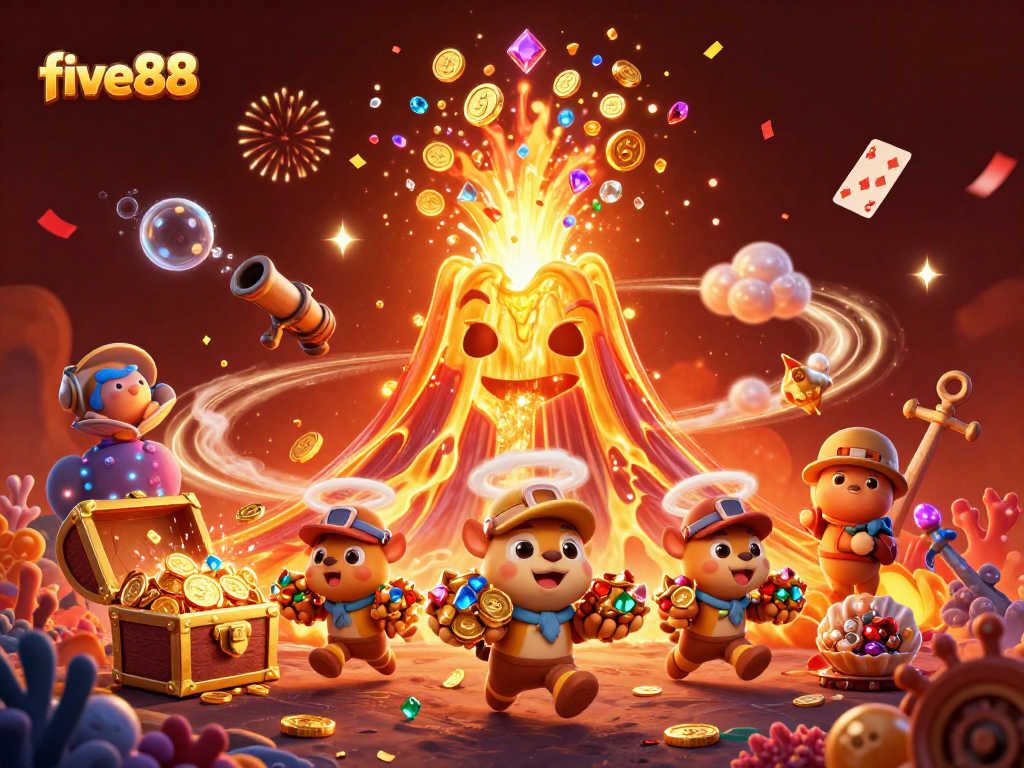 Experience the excitement of five88 as treasures erupt from a golden volcano!