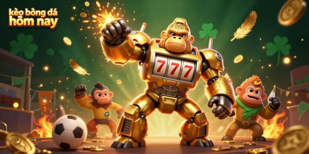 Engage with kèo bóng đá hôm nay in a vibrant 3D casino scene showcasing competitive sports betting.
