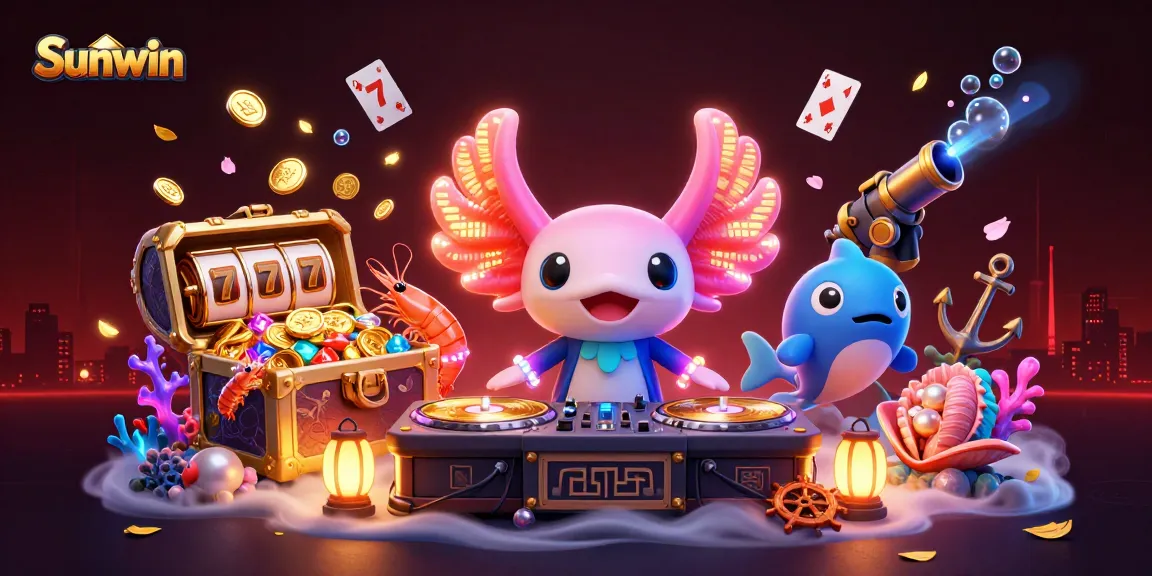 Experience the vibrant energy of Sunwin with a dynamic underwater casino party scene.