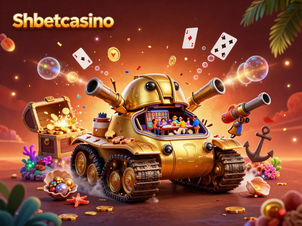 Experience the excitement of shbetcasino with a golden beetle tank revealing a miniature casino.