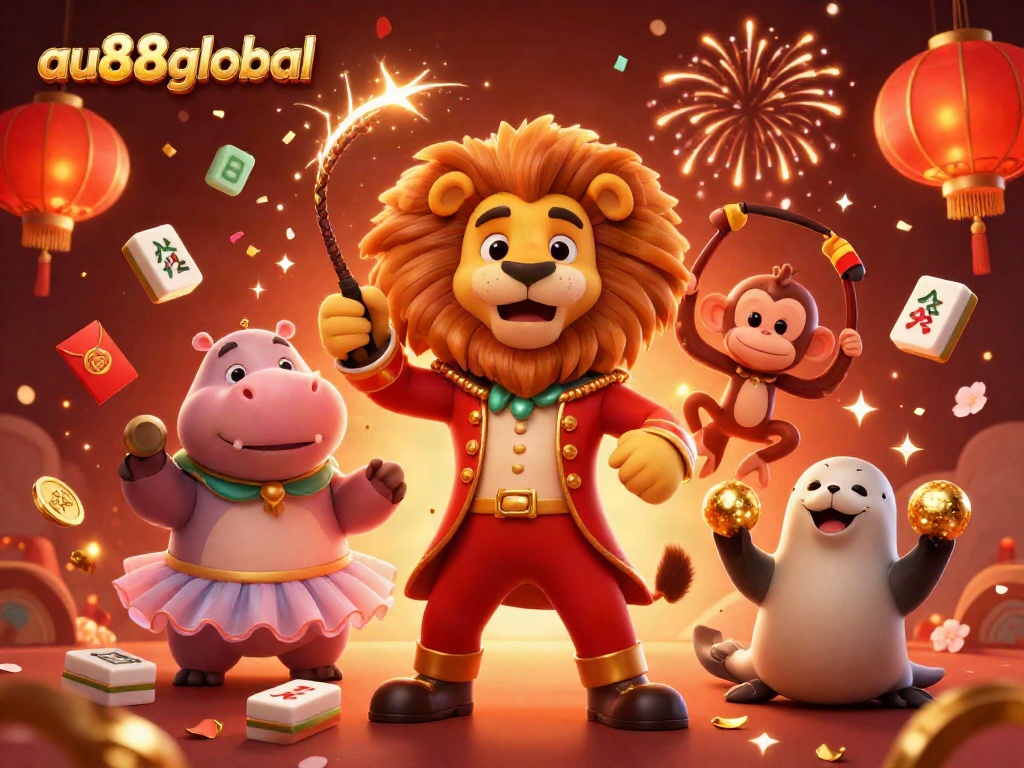 Experience the excitement of gaming with au88global in this vibrant 3D illustration featuring lively casino characters.