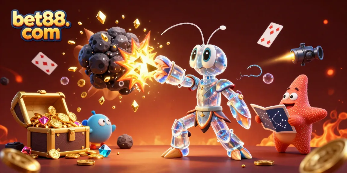 Win big at bet88. com with exciting underwater gaming fun featuring a galactic shrimp and treasure chests.