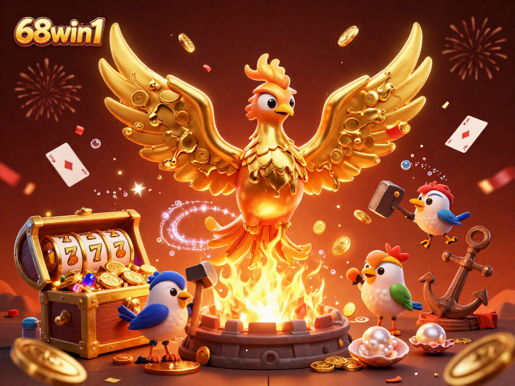 Experience thrilling wins with 68win1 in a vibrant casino scene bursting with golden rewards.