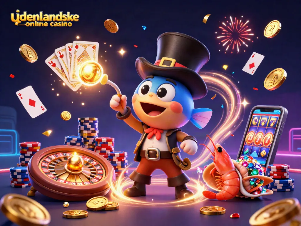 Experience the thrill at udenlandske online casino with vibrant characters and gaming elements in action.