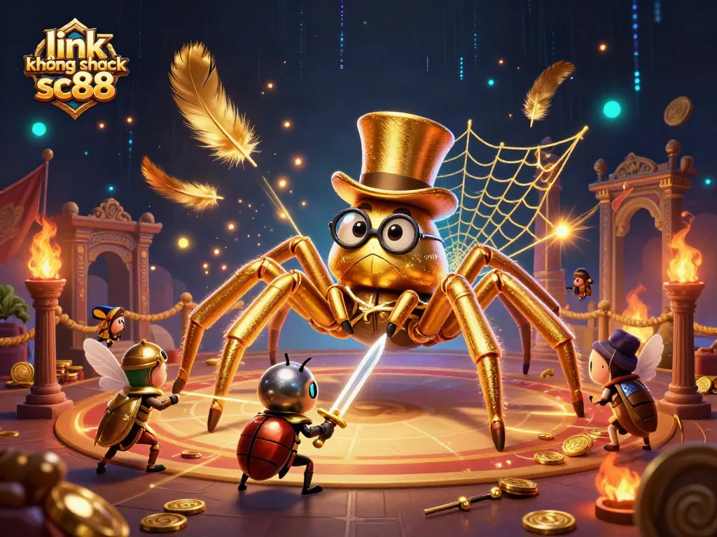 Engage with link không chặn sc88 as an epic beetle knight battles challenges in a vibrant casino-themed scene.