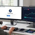 PulseChain Bridge interface in a modern workspace showcasing crypto transactions and productivity.